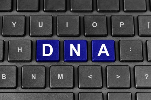 DNA or Deoxyribonucleic Acid word on keyboard