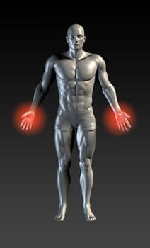 Hand Injury with Red Glow on Area Series