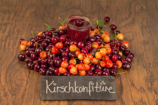Cook cherry jam