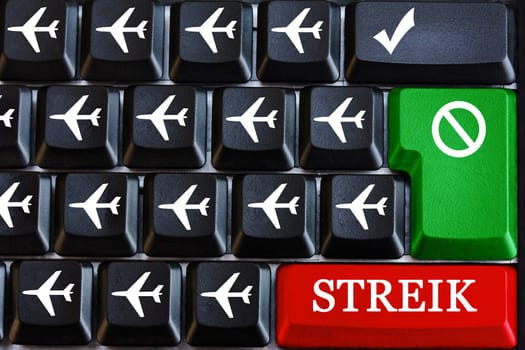Steik in air transport - Pilot strike - Flight attendants strike