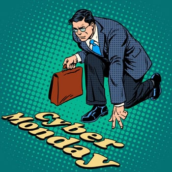 Cyber Monday sales start pop art retro style