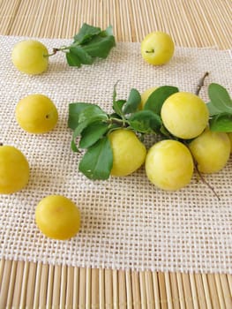 Yellow cherry plums