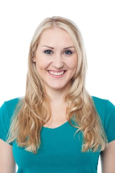 Portrait of young caucasian woman