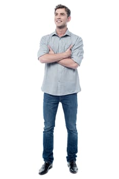 Full length portrait of young casual man