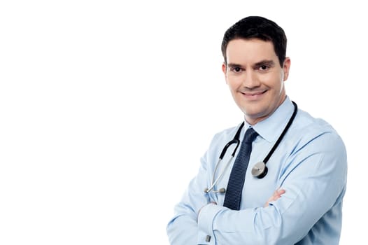 Doctor with stethoscope around his neck