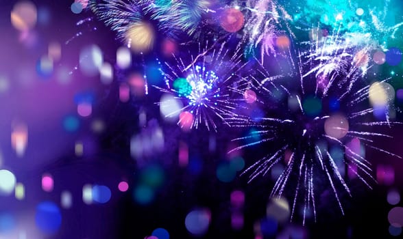 nightly fireworks with colorful light and glitter patterns,graphic star shapes with motion blur and confetti texture added