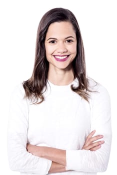 Young pretty charming woman smiling
