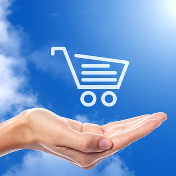 Shopping cart or trolley icon