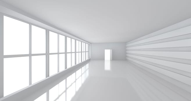 Big white business room with windows