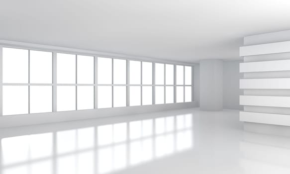 Big white business room with windows