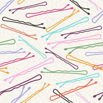 Hairpin concept retro seamless pattern. Ideal for fashion web background or vintage design. EPS10 vector.