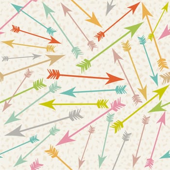 Arrow indian boho style seamless pattern design on texture background. Ideal for web backdrop. EPS10 vector.