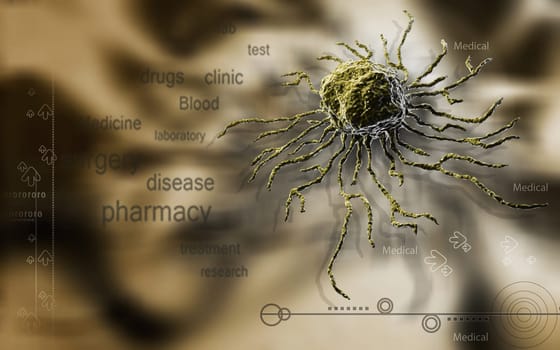 Digital illustration of stem cell in colour background