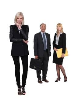 Three business people