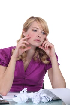 Woman with writer's block
