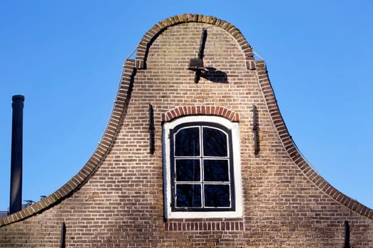 Typical Dutch facade with Wall ties in Vlaardingen in the Netherlands