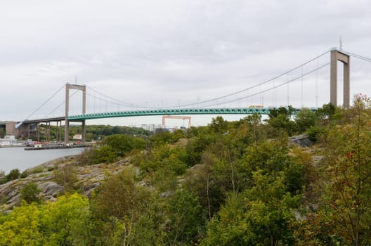 the way in to Gothenburg harbour when you pass the bridge you are in the city harbour