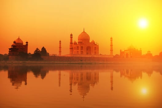 Taj Mahal India Seven Wonders Concept
