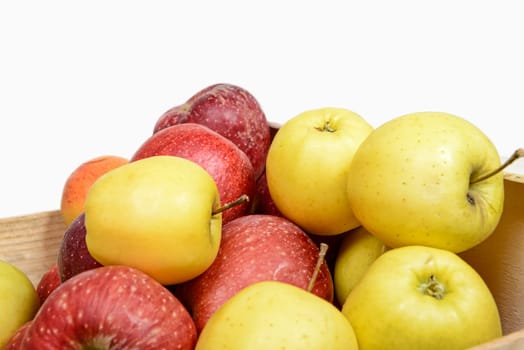 Red and yellow apples isolated on white background