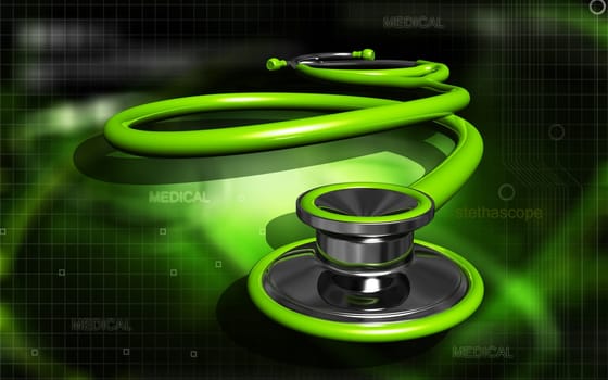 Digital illustration of stethoscope in colour background