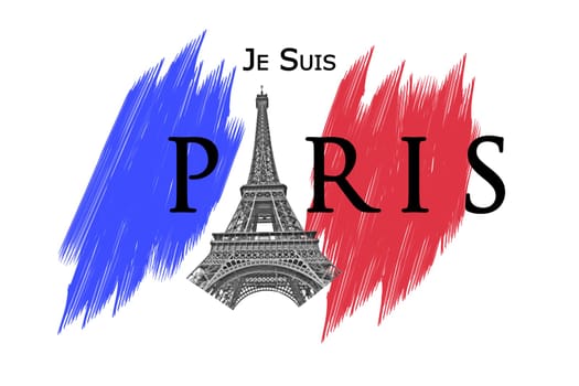 In memory of Paris terror attack November 13, 2015 - french flag
