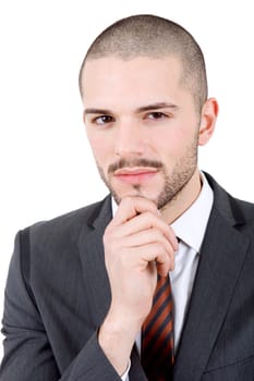 young business man portrait isolated on white