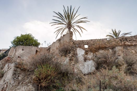 Castle ruin in a small sicilian village