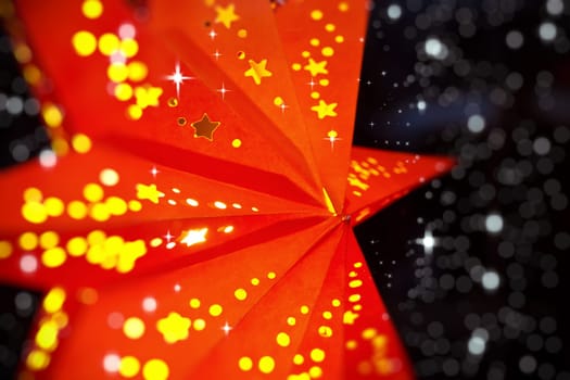 Red Christmas Star in the evening