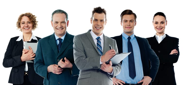 Group of business people posing to camera