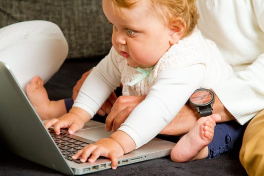 Baby on laptop