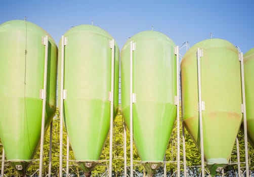 Agricultural green silos. Silos for animal food.