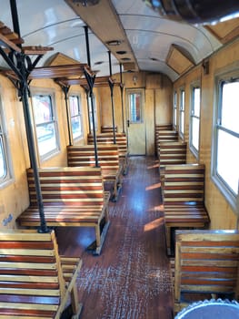 interior of luxury old train carriage
