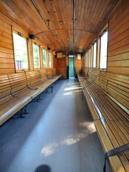 interior of luxury old train carriage