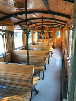 interior of luxury old train carriage