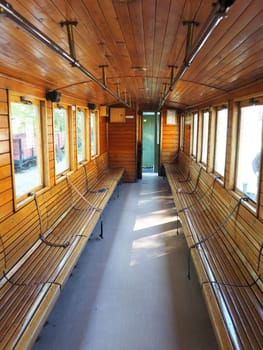 interior of luxury old train carriage