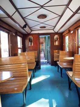 interior of luxury old train carriage