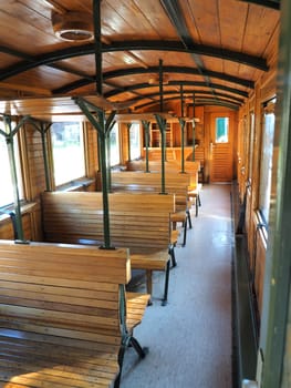 interior of luxury old train carriage