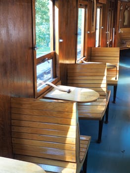 interior of luxury old train carriage