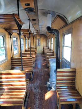 interior of luxury old train carriage
