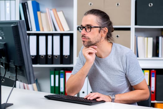 creative man is working in his office