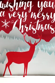 Merry christmas handmade paper cut art winter scene
