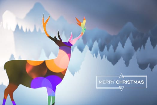 Merry christmas handmade paper cut winter scene