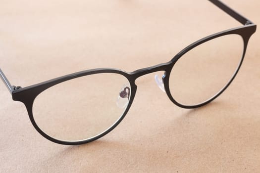 Clear eyeglasses black frame vintage style fashion, stock photo