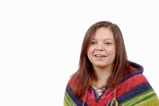 portrait of a smiling young student isolated on a white background