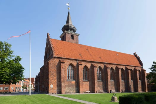 Convent church made of brick in the centre of Nykabing Denmark