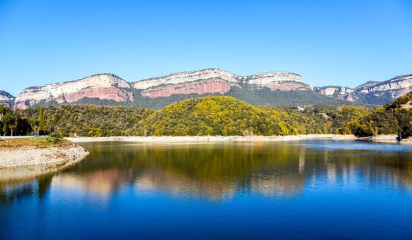 Lake Sau in Barcelona Spain Panoramic Photography.