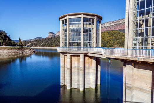Sau Reservoir detail in Barcelona Spain. Water reserve of the Catalan capital