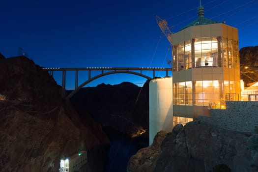 Vista House overlooks the scene at the Hoover Dam