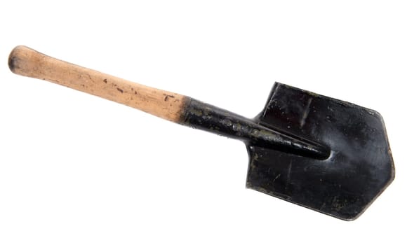 a russian military shovel isolated on a white background