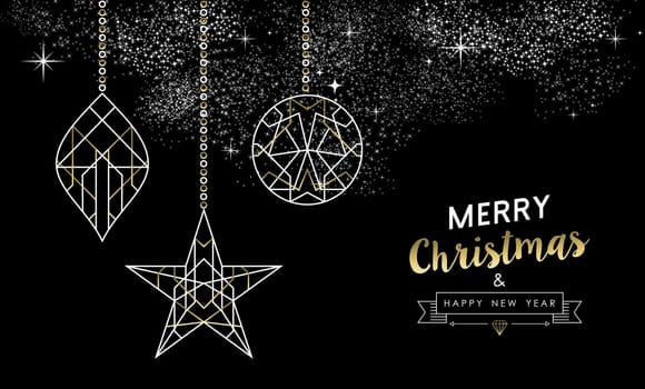 Merry Christmas Happy New Year greeting card design
